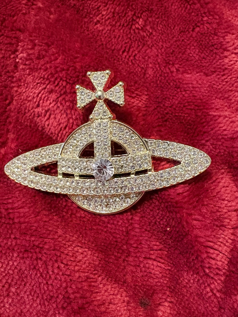 Vivienne Westwood Gold-tone Crystal Orb Brooch